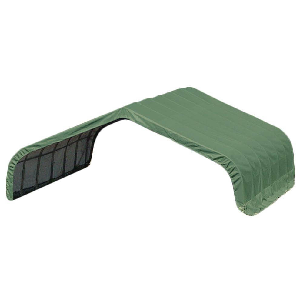 ShelterLogic 22x20x10 Peak Style Run-In/Hay-Storage Shelter with Green Cover