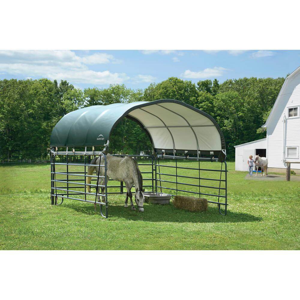 ShelterLogic 12x12 Green Powder Coated Corral Shelter