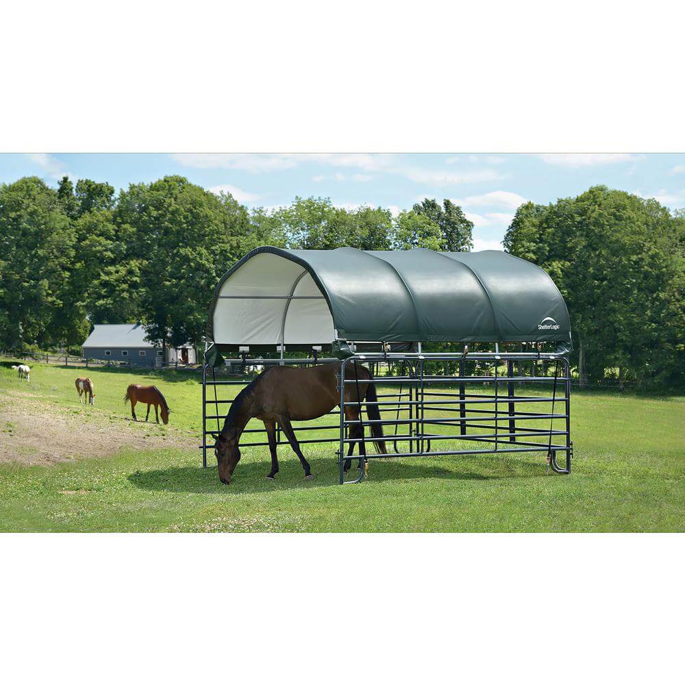 ShelterLogic 12x12 Green Powder Coated Corral Shelter