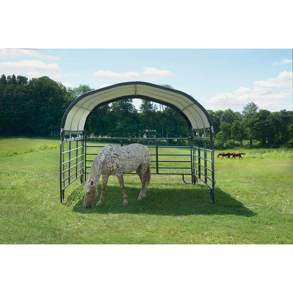 ShelterLogic 12x12 Green Powder Coated Corral Shelter