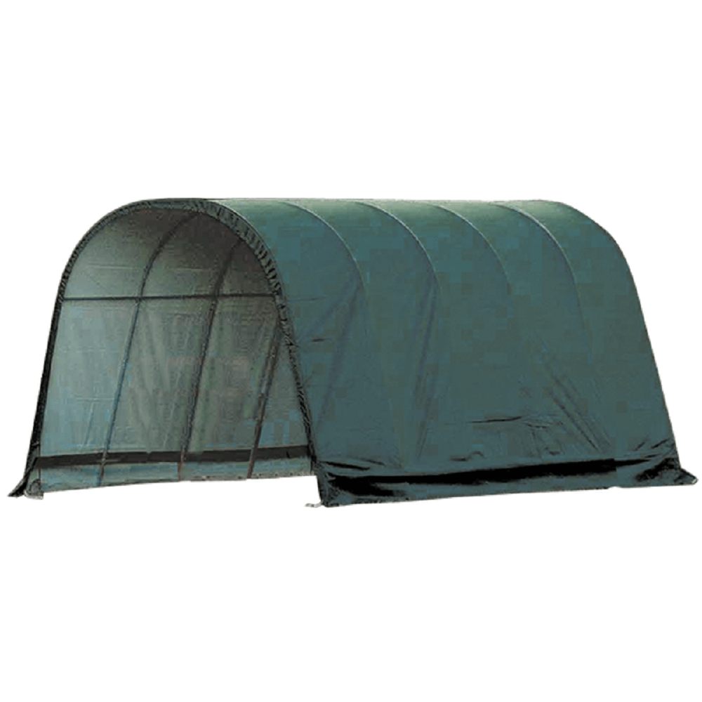 ShelterLogic 12x20x10 Round Style Run-In Shelter with Green Cover