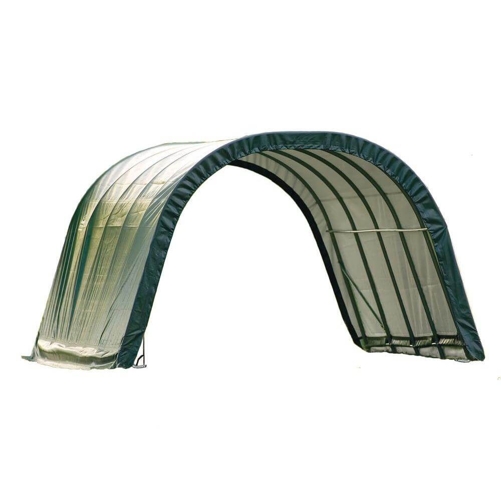 ShelterLogic 12x20x8 Round Style Run-In Shelter in Green