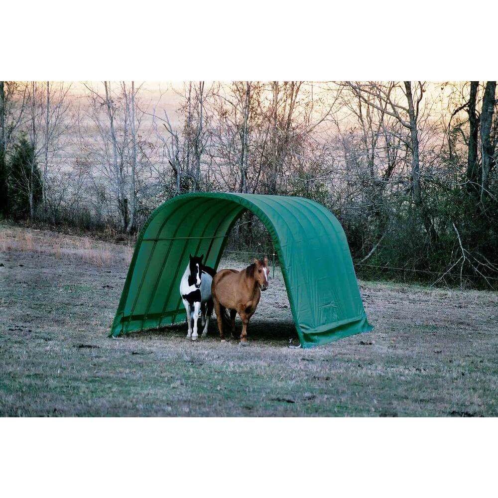 ShelterLogic 13x24x10 Round Style Run-In Shelter in Green